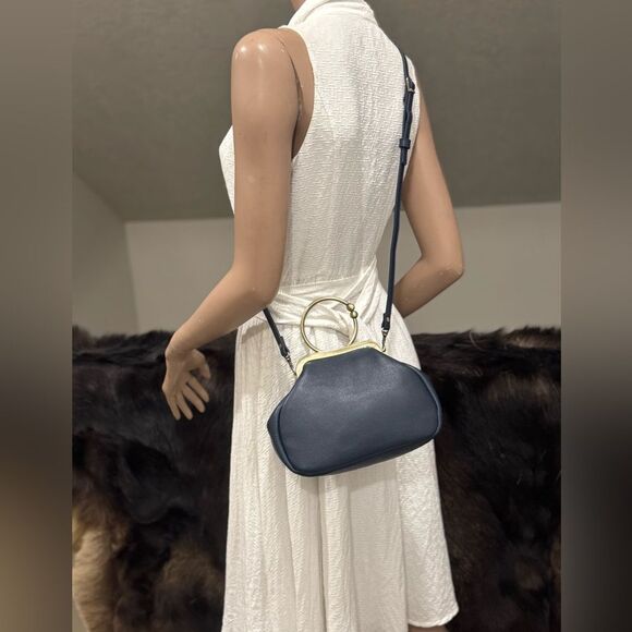 Unique Style Handmade Genuine Pebble Leather Top Handle Kiss-lock Bag/Crossbody - Picture 7 of 14